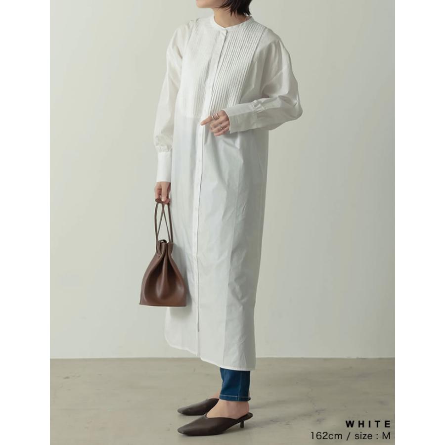 シャツワンピース レディース ピンタックワンピース ロング丈 綿100 低身長向け 21春夏 1334 Reedit リエディ 通販 Yahoo ショッピング