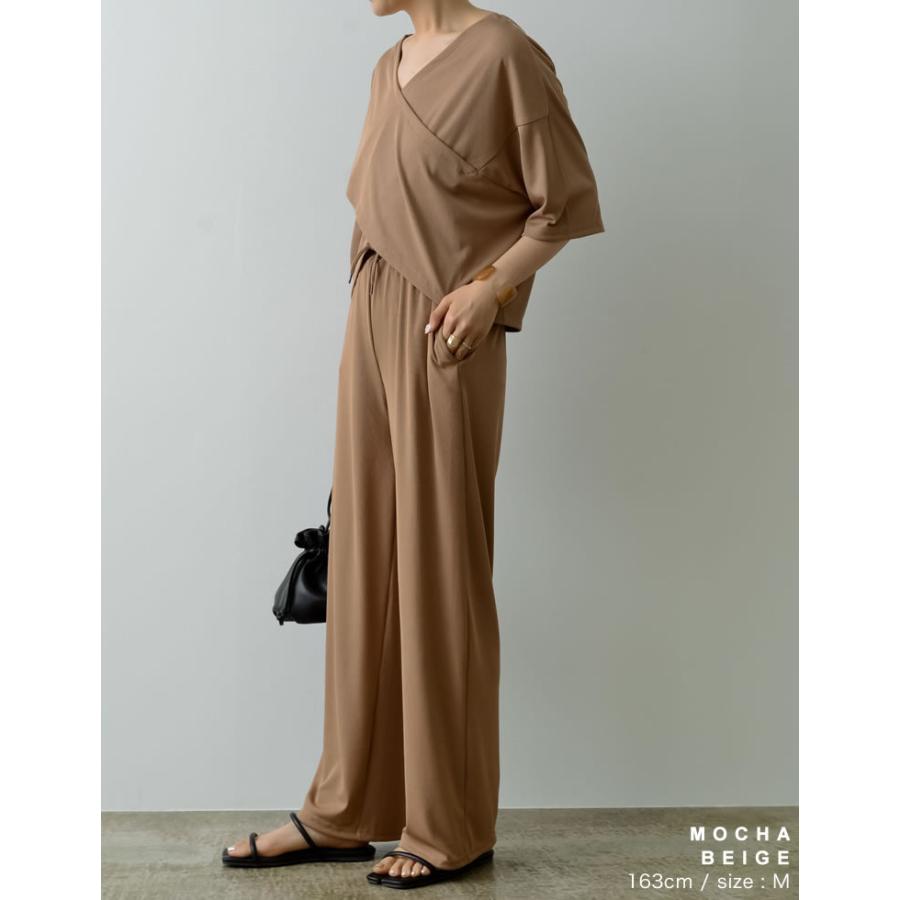 トップス レディース カットソー カシュクール ルームウェア ワンマイルウェア セットアップ | Re:EDIT | 14