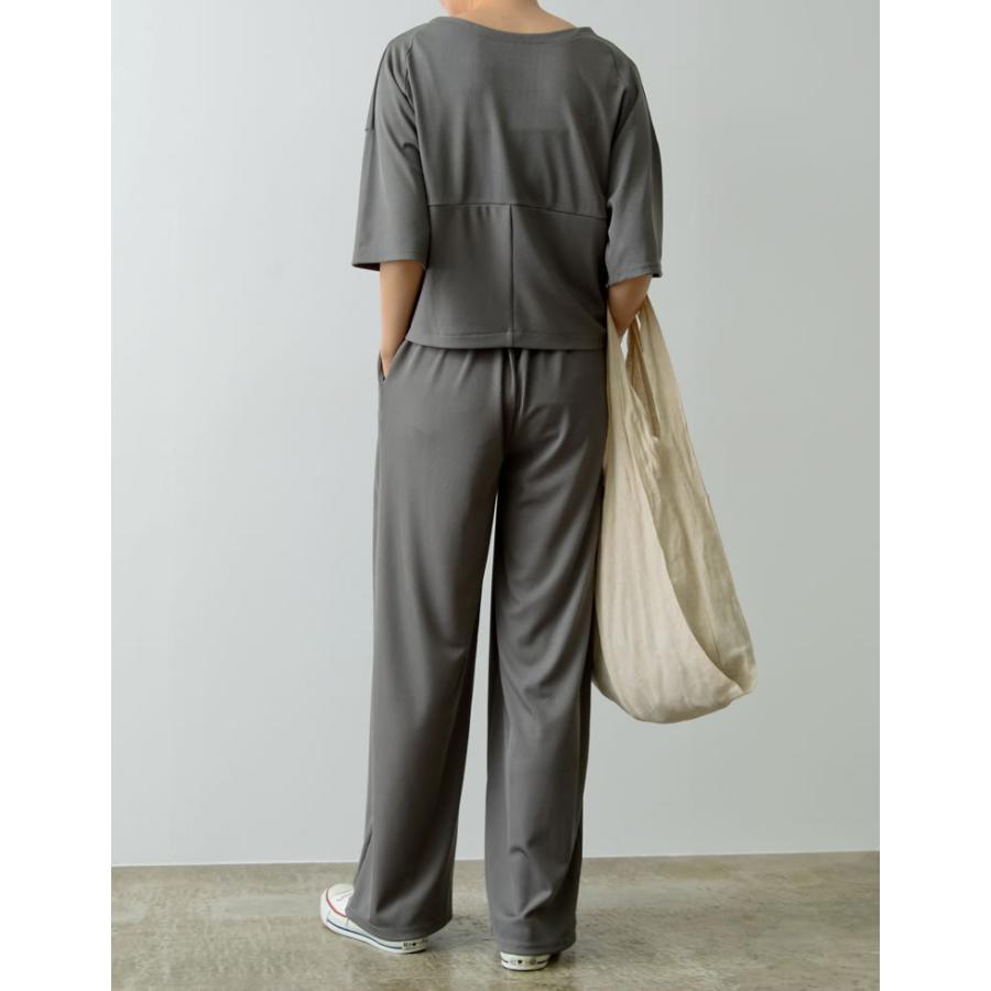 トップス レディース カットソー カシュクール ルームウェア ワンマイルウェア セットアップ | Re:EDIT | 18