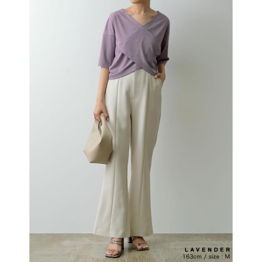 トップス レディース カットソー カシュクール ルームウェア ワンマイルウェア セットアップ | Re:EDIT | 19