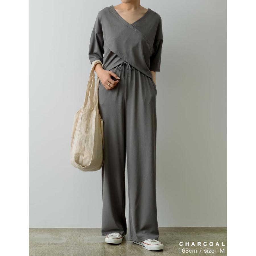 パンツ レディース ストレッチパンツ リラックスパンツ イージーパンツ ウエストゴム SCサイズ 低身長向けSサイズ対応 セットアップ | Re:EDIT | 18