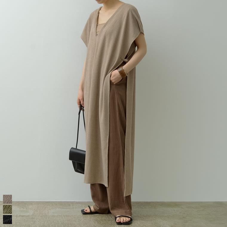 ロングベスト レディース ロングジレ 楊柳カットソー ノースリーブ ポンチョ 深vネック ワンピース ストレッチ Scサイズ 低身長向けsサイズ対応 Reedit リエディ 通販 Yahoo ショッピング