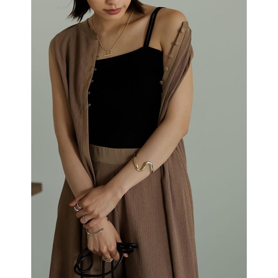 ワンピース ロングベスト レディース カットシャーリング レイヤード ロング丈 ノースリーブ SCサイズ 低身長向けSサイズ対応 | Re:EDIT | 18