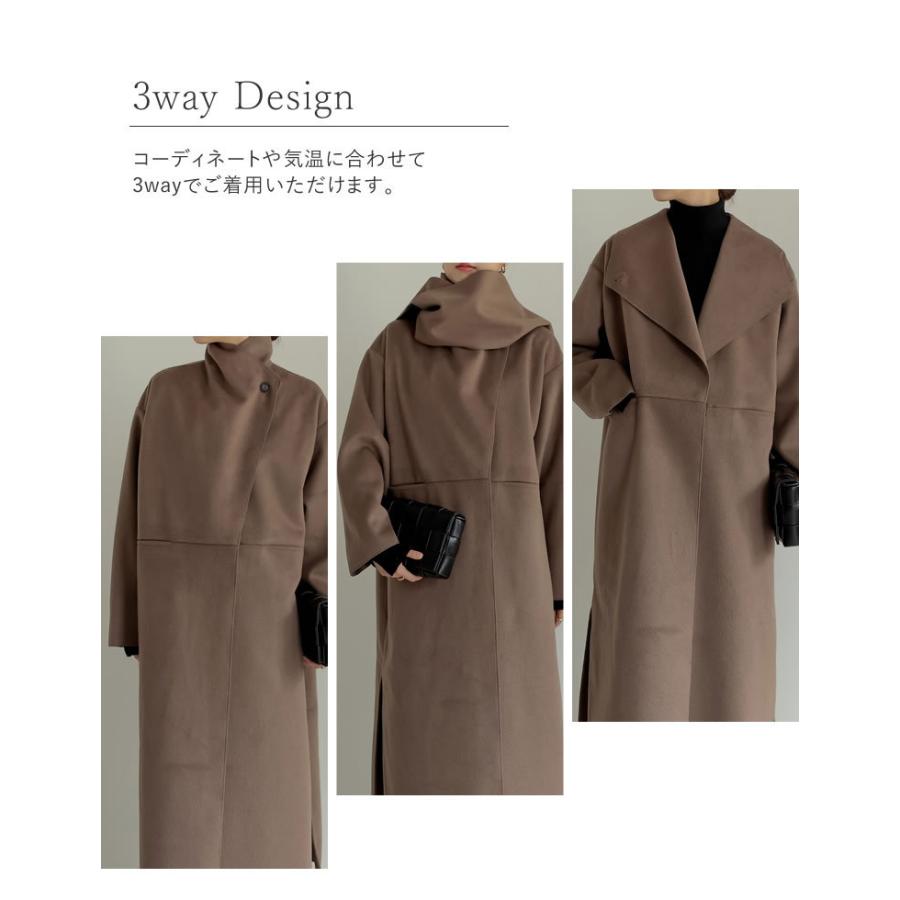 コート レディース ガウンコート アウター マフラー付き 低身長向け 高身長向け 神山まりあさん着用 21秋冬 Reedit リエディ 通販 Yahoo ショッピング