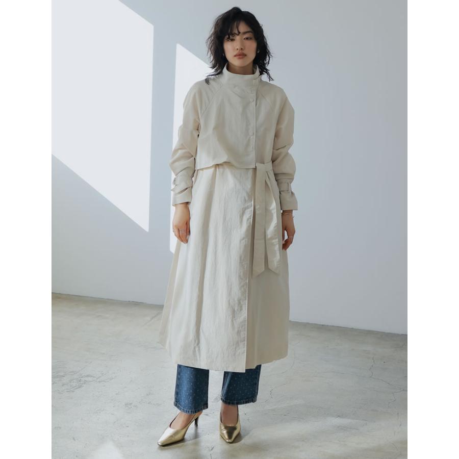 Re:EDIT（リエディ） トレンチコート レディース スタンドカラーコート