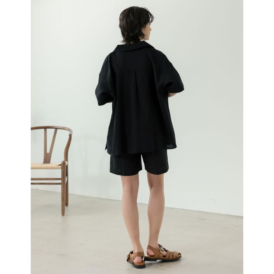 Re:EDIT（リエディ） セットアップ レディース 開襟シャツ ショート