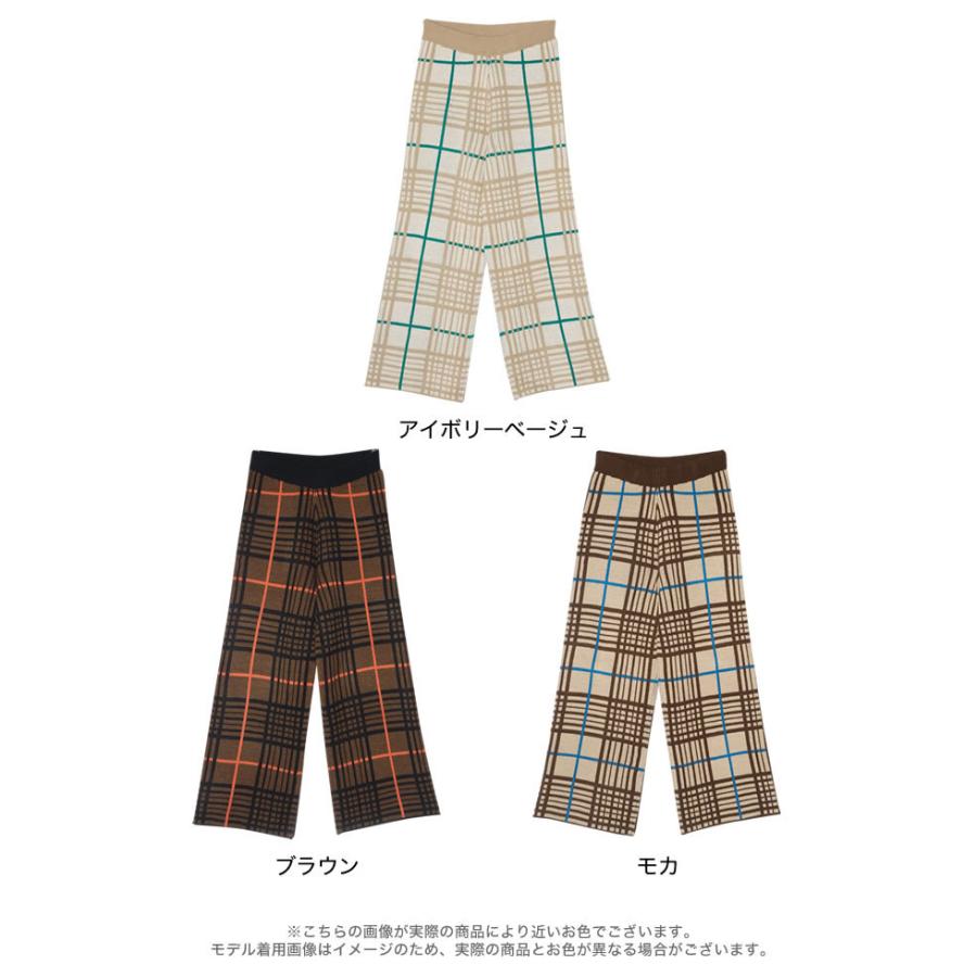 Re:EDIT（リエディ） ニットパンツ レディース チェック柄パンツ