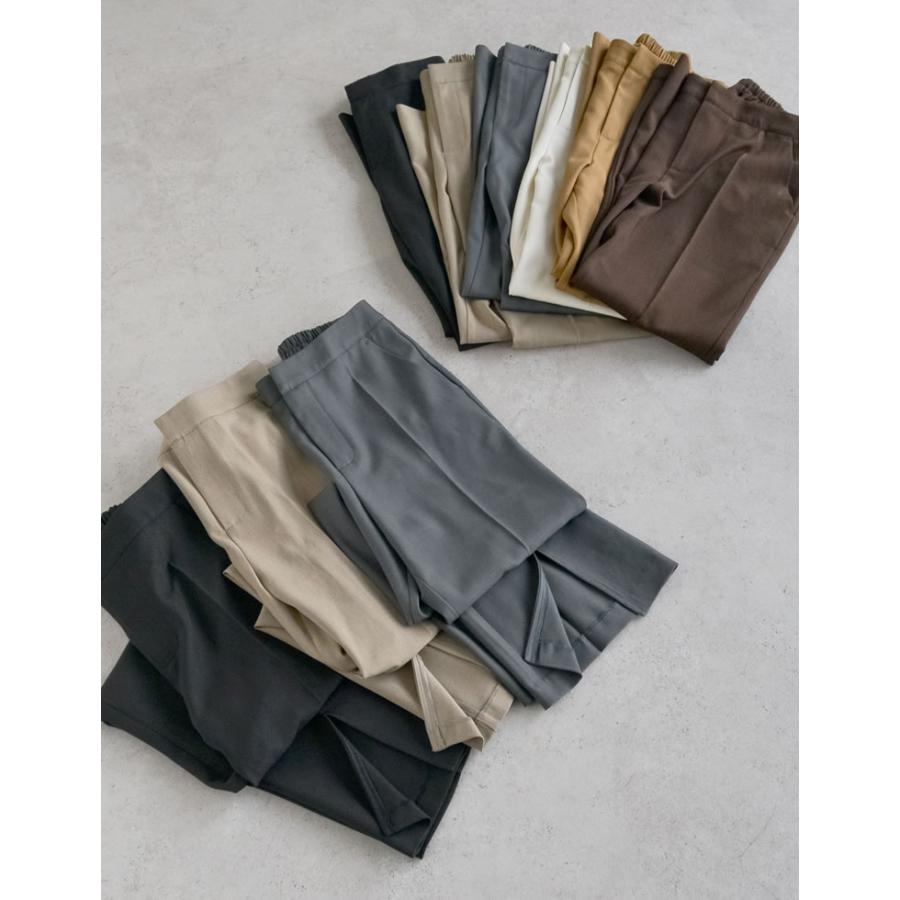 パンツ スラックス レディース セミフレア ストレッチ セットアップ 低身長 高身長 2025春夏[mb] | Re:EDIT | 11