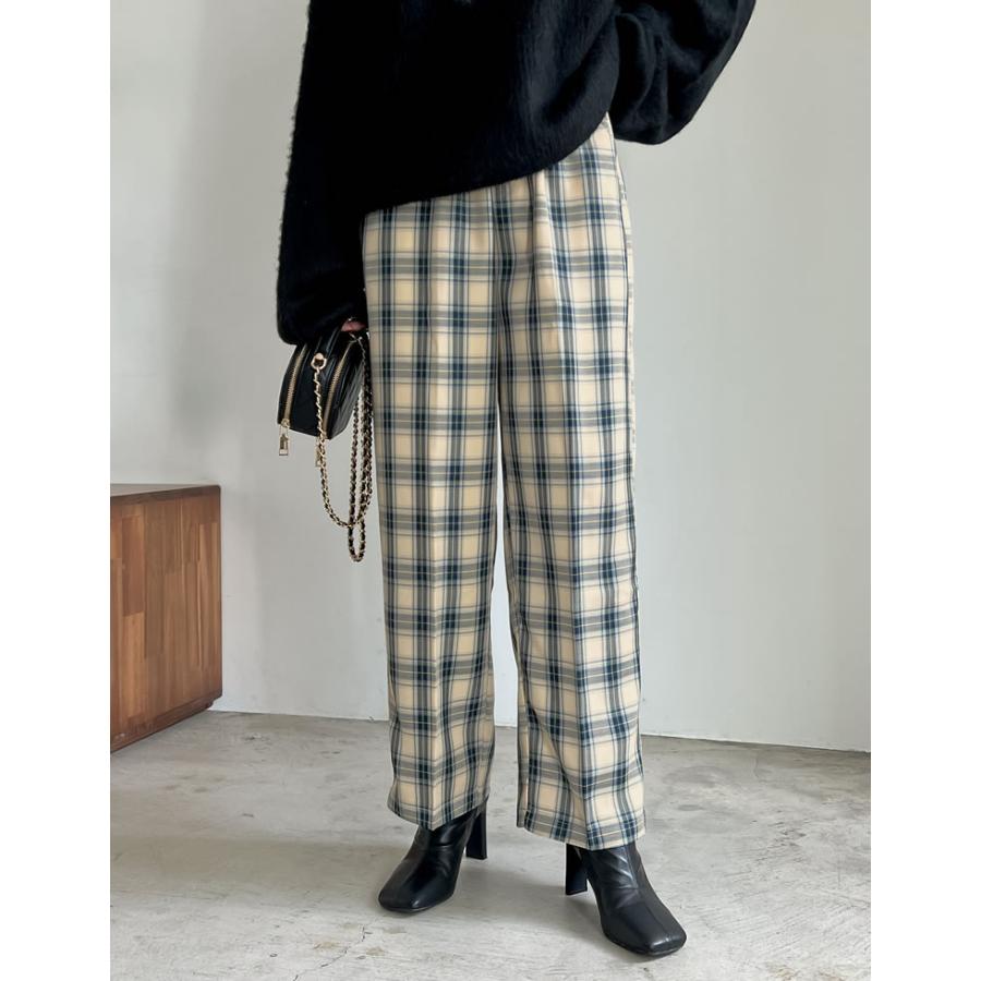 Re:EDIT（リエディ） パンツ レディース チェック柄パンツ ストレート