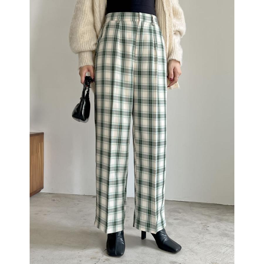 Re:EDIT（リエディ） パンツ レディース チェック柄パンツ ストレート