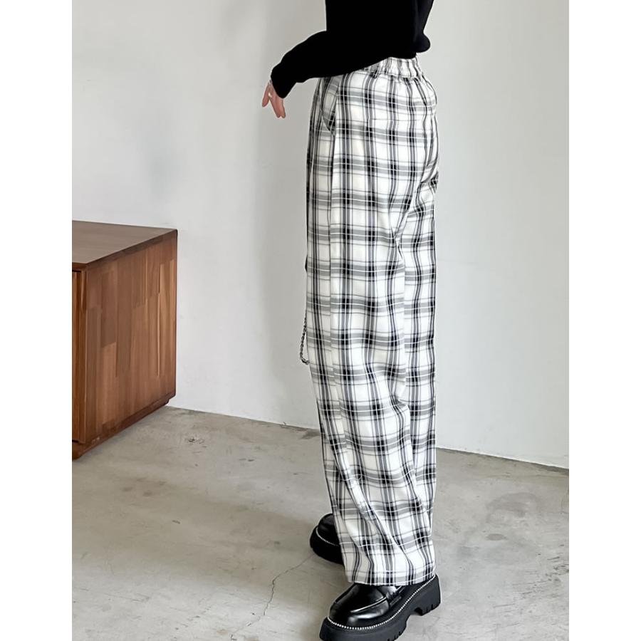Re:EDIT（リエディ） パンツ レディース チェック柄パンツ ストレート