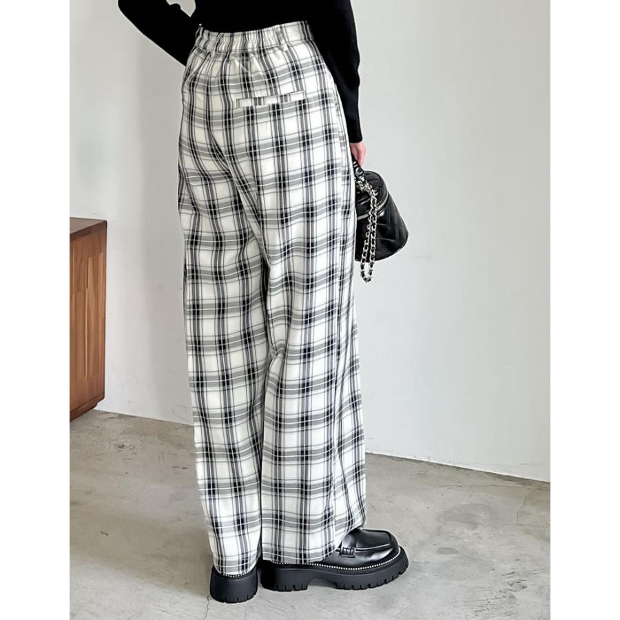 Re:EDIT（リエディ） パンツ レディース チェック柄パンツ ストレート