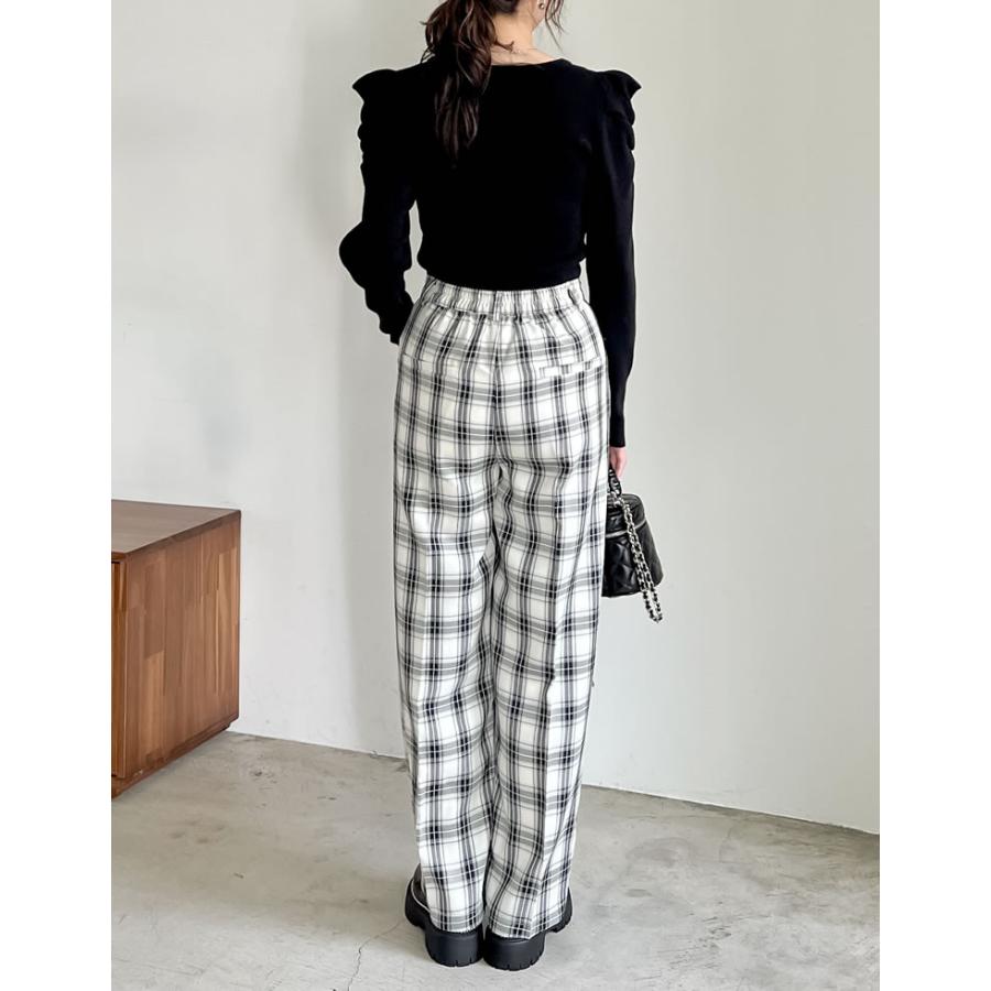 Re:EDIT（リエディ） パンツ レディース チェック柄パンツ ストレート