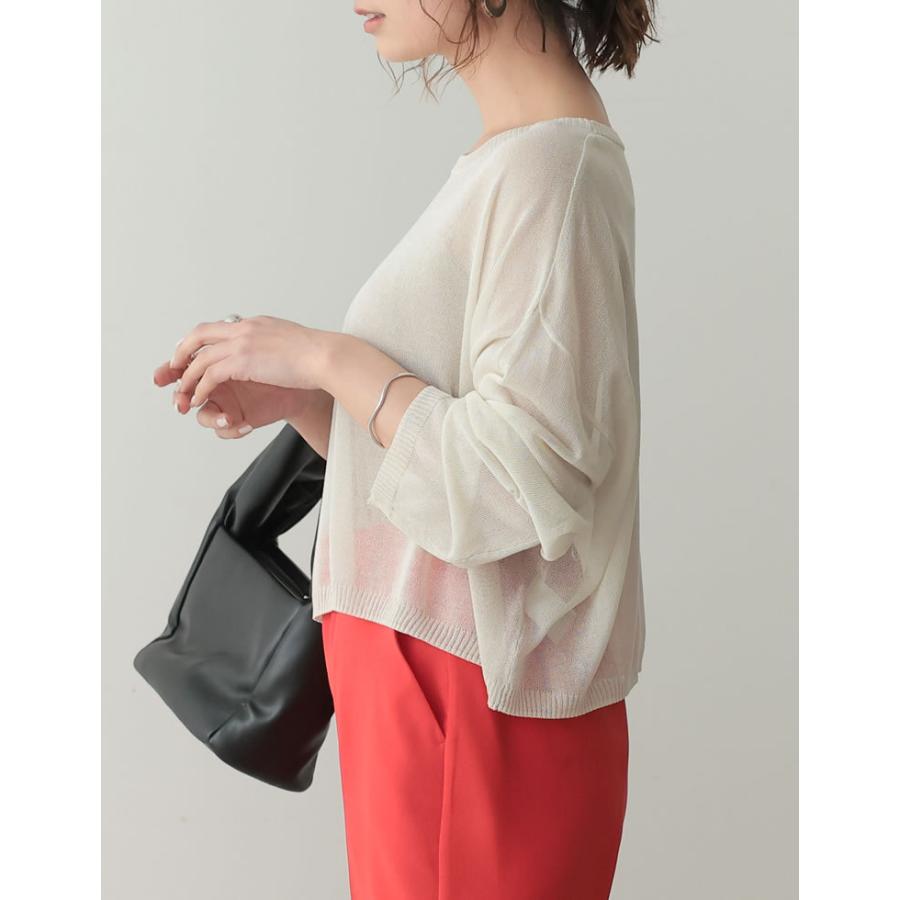 OUTLET SALE】ニットトップス レディース シアーニット クルーネック ...