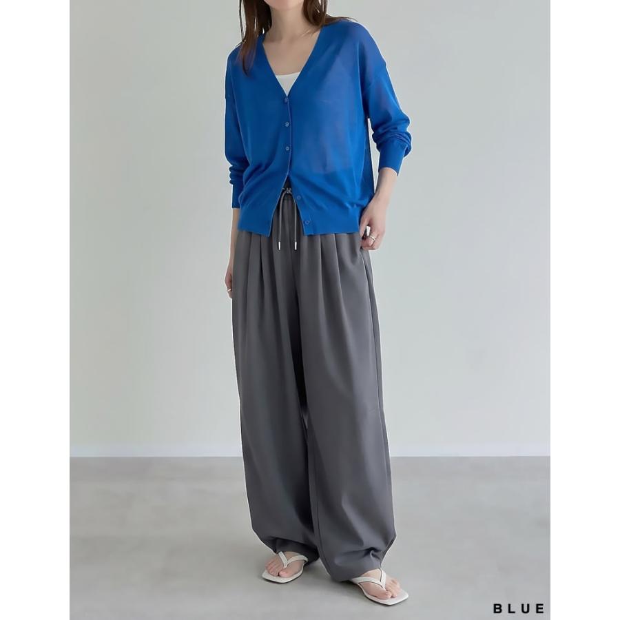 カーディガン サマーニット レディース シアー トップス M/L 羽織り 紫外線対策 接触冷感 冷房対策 長袖 手洗い可能 春夏[mb] | Re:EDIT | 19