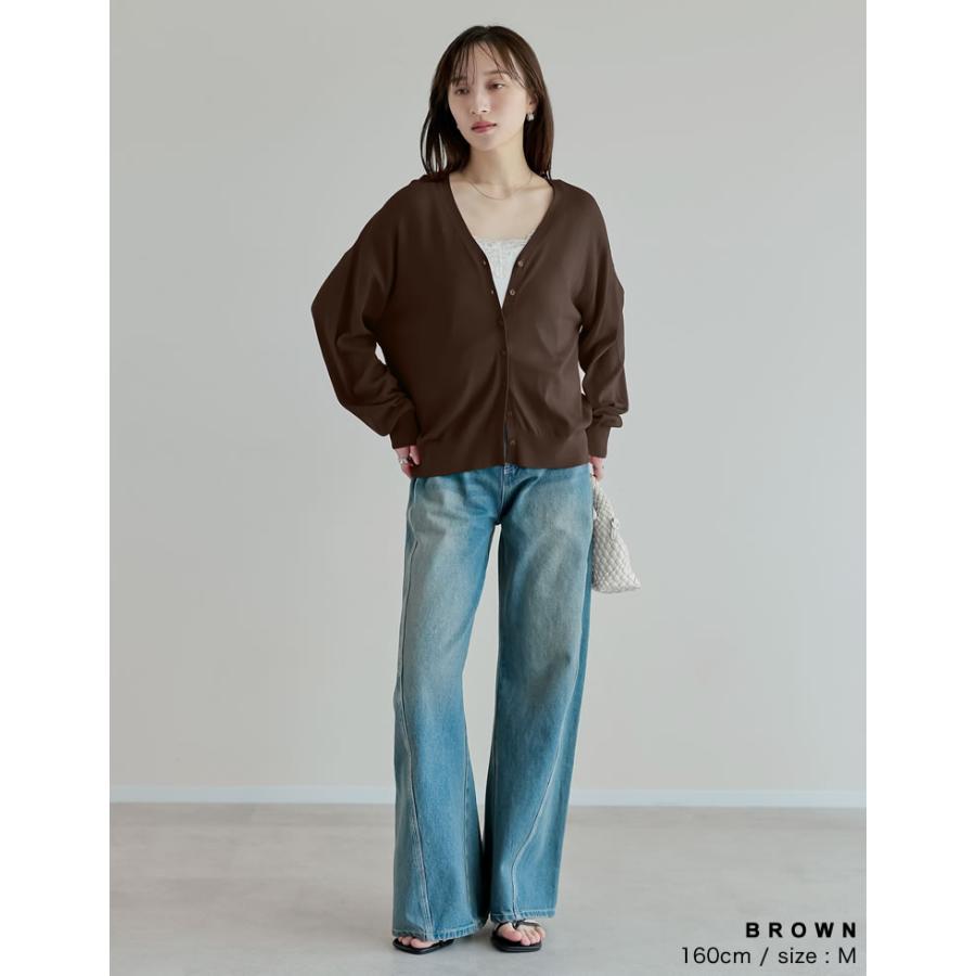 カーディガン サマーニット レディース シアー トップス M/L 羽織り 紫外線対策 接触冷感 冷房対策 長袖 手洗い可能 春夏[mb] | Re:EDIT | 21