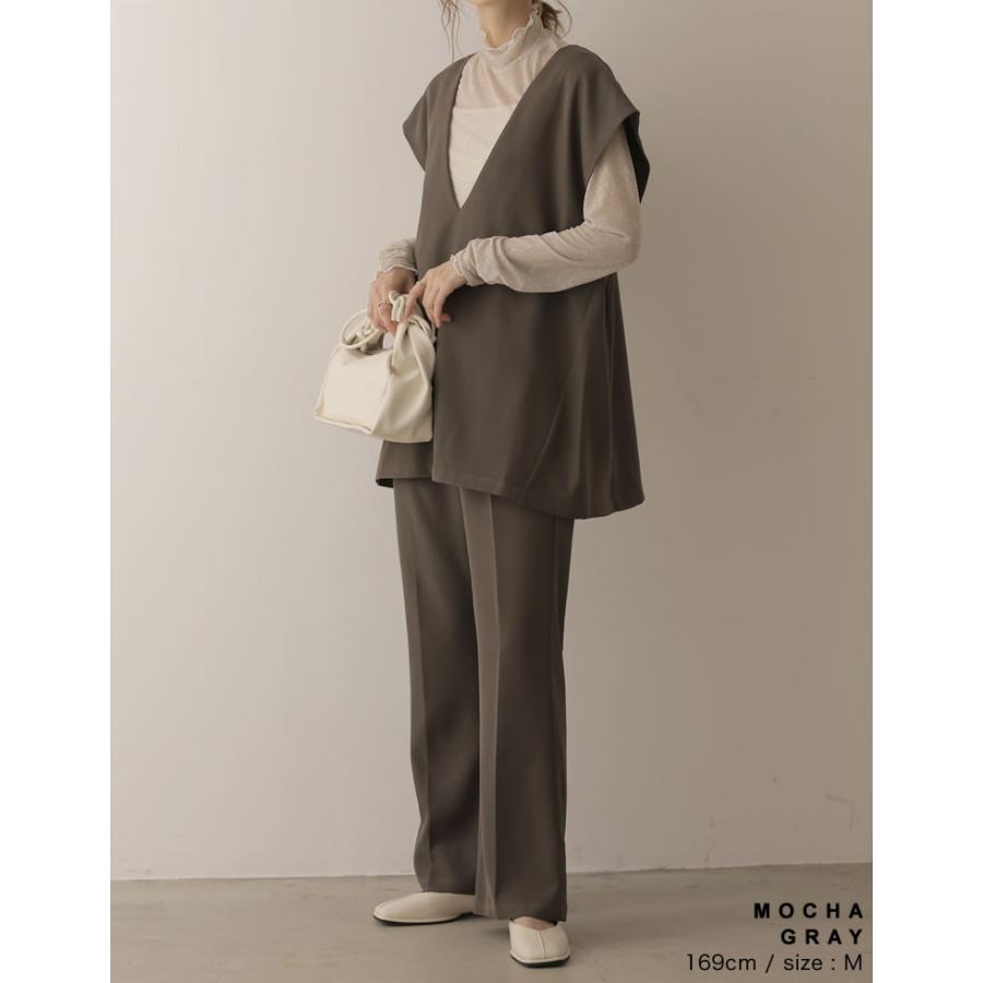 セミフレアパンツ レディース パンツ ストレッチツイル スラックス 低身長向け 高身長向け 秋冬 | Re:EDIT | 13