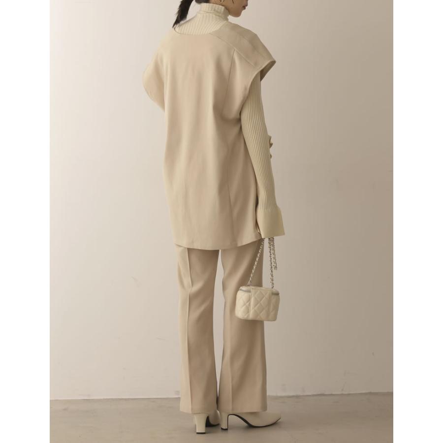 セミフレアパンツ レディース パンツ ストレッチツイル スラックス 低身長向け 高身長向け 秋冬 | Re:EDIT | 17