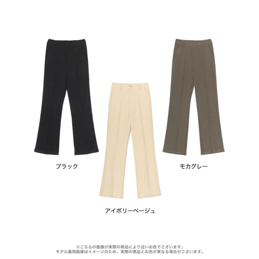 セミフレアパンツ レディース パンツ ストレッチツイル スラックス 低身長向け 高身長向け 秋冬 | Re:EDIT | 20