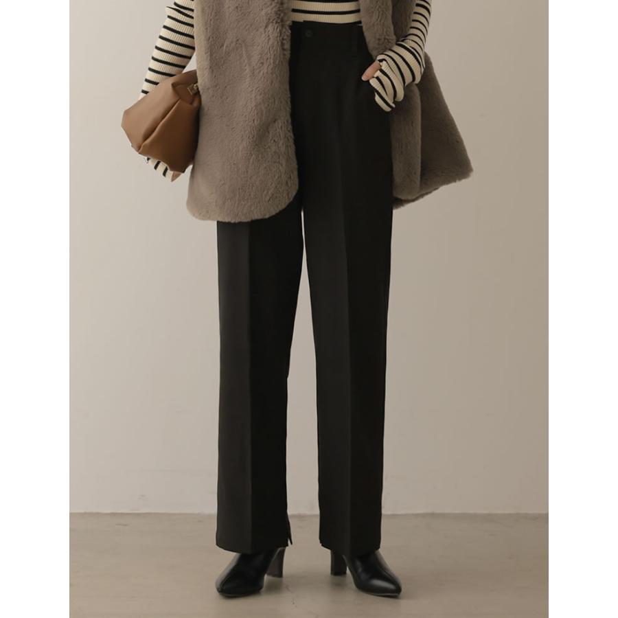 セミフレアパンツ レディース パンツ ストレッチツイル スラックス 低身長向け 高身長向け 秋冬 | Re:EDIT | 04