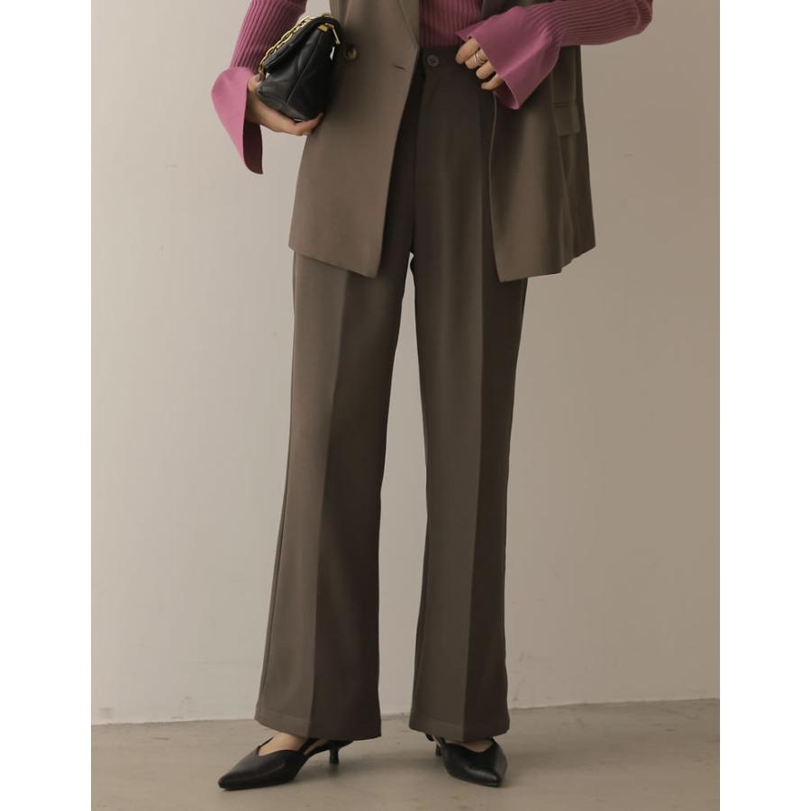 セミフレアパンツ レディース パンツ ストレッチツイル スラックス 低身長向け 高身長向け 秋冬 | Re:EDIT | 11