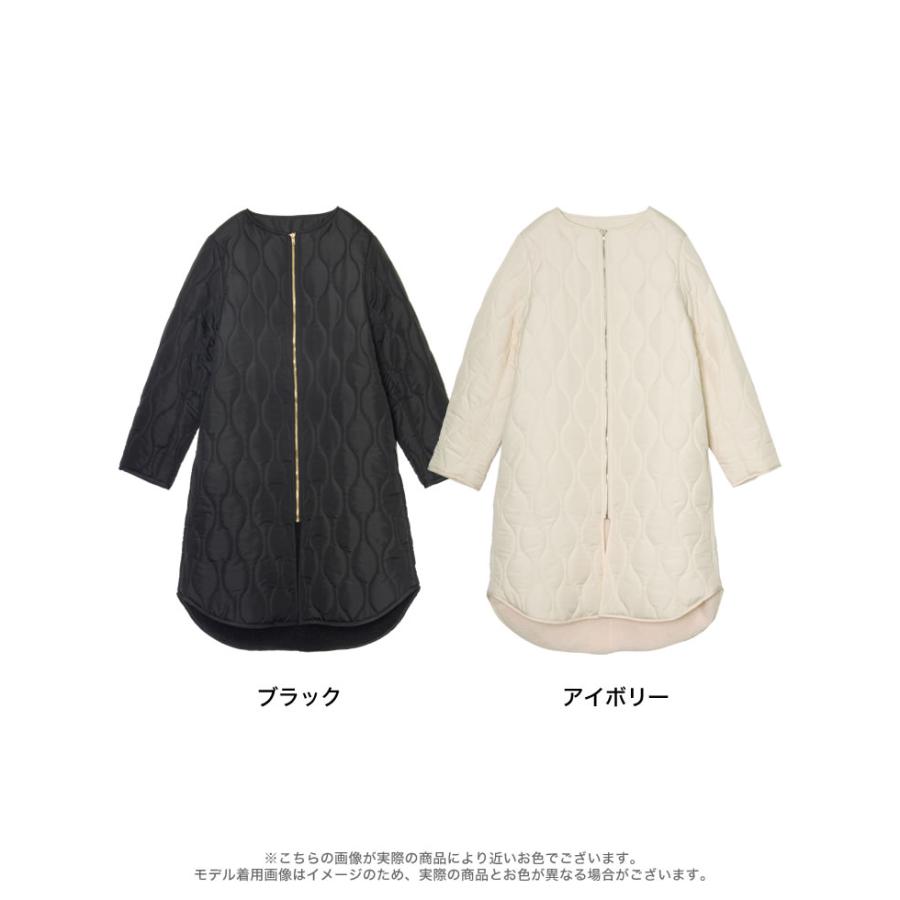 レディース 訳あり‼Re:EDIT リバーシブル キルティング ロングコート 