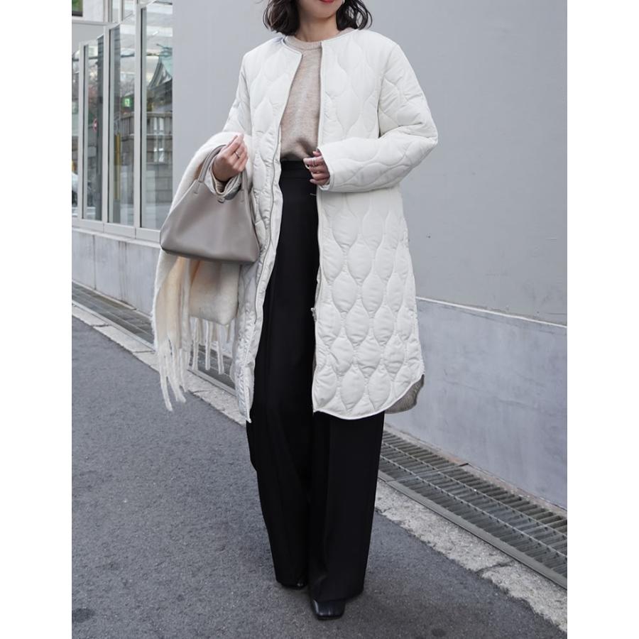 極美品☆mizuiroind ワイドキルティングコート　裏ボア　中綿入り キルティングコート レディース 裏ボア アウター 秋 冬 キルティング