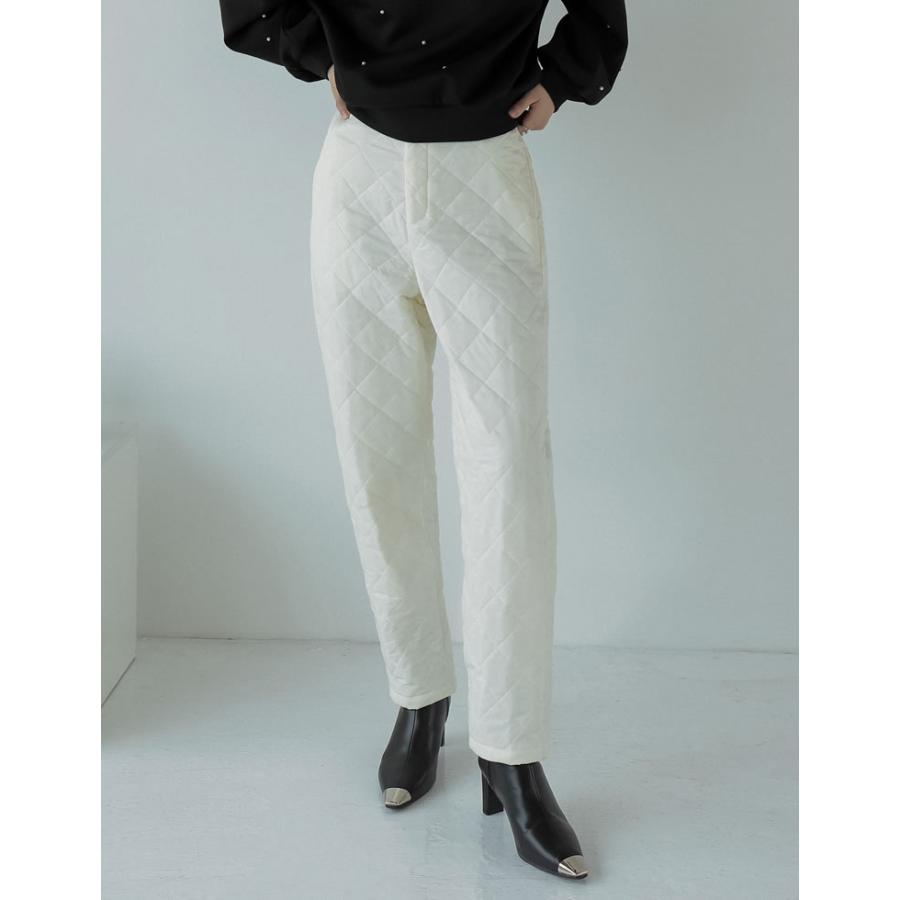 テーパードパンツ レディース パンツ キルティングパンツ 中綿入り ハイウエスト 低身長向け 高身長向け 2023秋冬 | Re:EDIT | 07