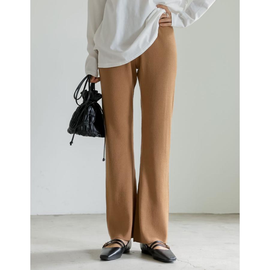 Re:EDIT（リエディ） リブニットパンツ レディース パンツ ニット