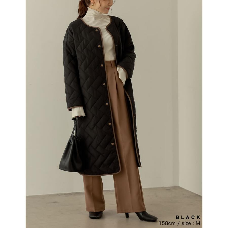 Re:EDIT（リエディ） ロングコート レディース 中綿 パイピング 軽量