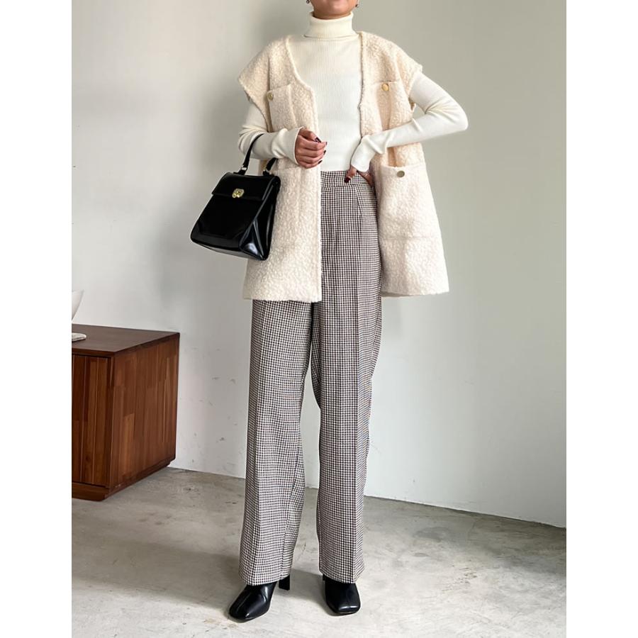 Re:EDIT（リエディ） パンツ レディース スラックス チェック柄パンツ