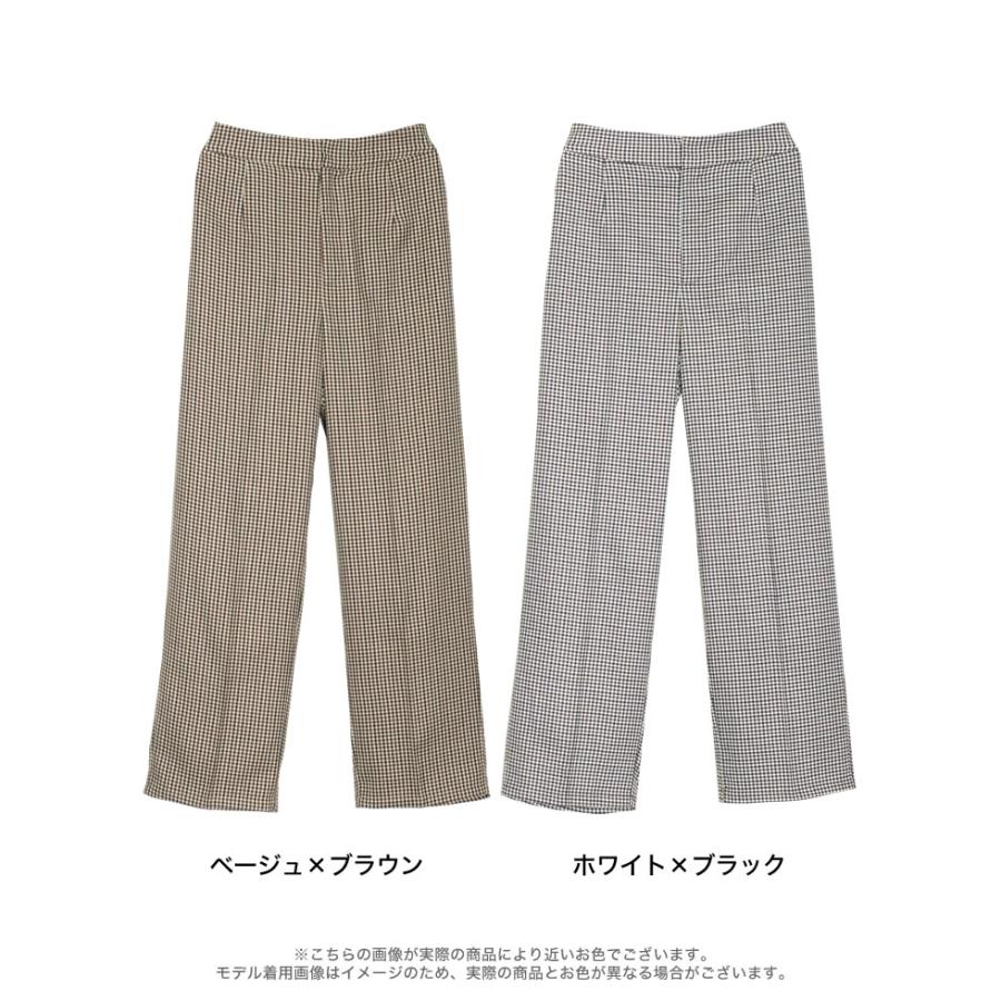 Re:EDIT（リエディ） パンツ レディース スラックス チェック柄パンツ