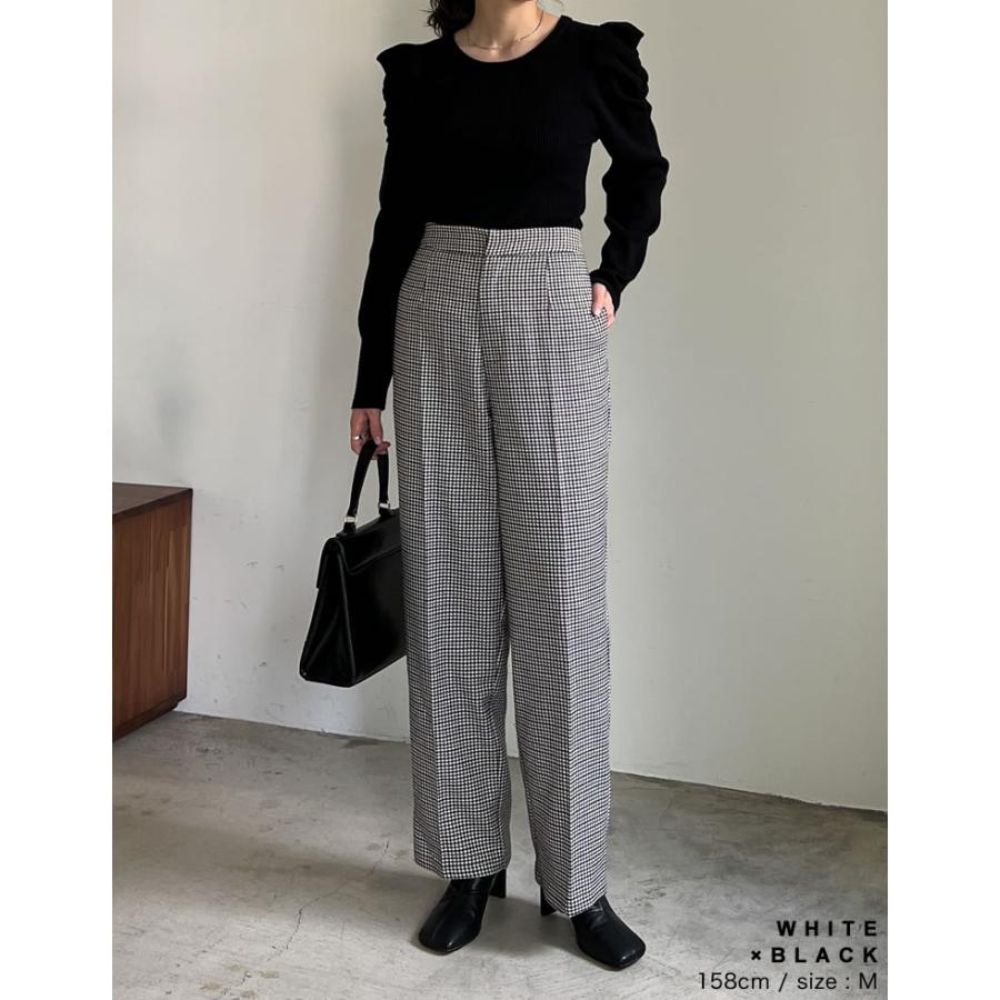 Re:EDIT（リエディ） パンツ レディース スラックス チェック柄パンツ