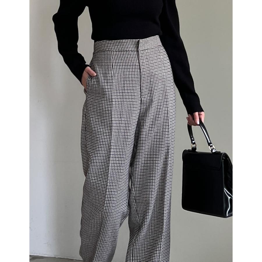 Re:EDIT（リエディ） パンツ レディース スラックス チェック柄パンツ