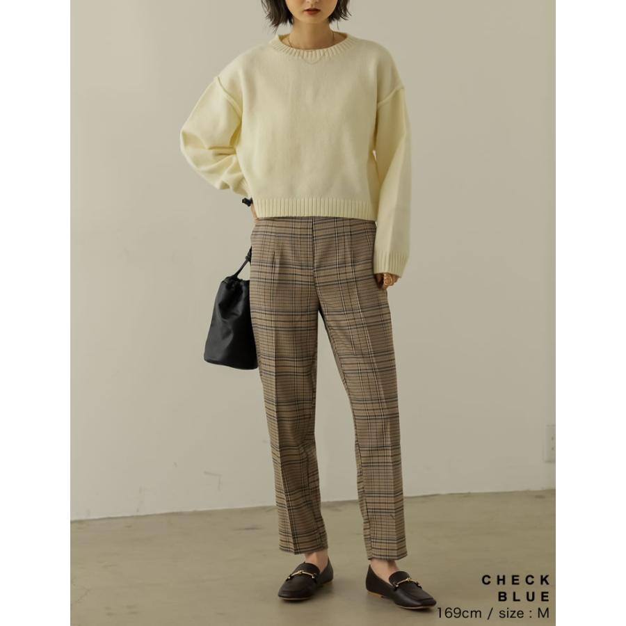 Re:EDIT（リエディ） チェック柄パンツ レディース テーパードパンツ