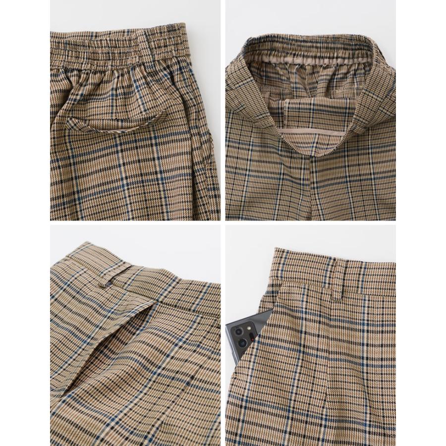 Re:EDIT（リエディ） チェック柄パンツ レディース テーパードパンツ