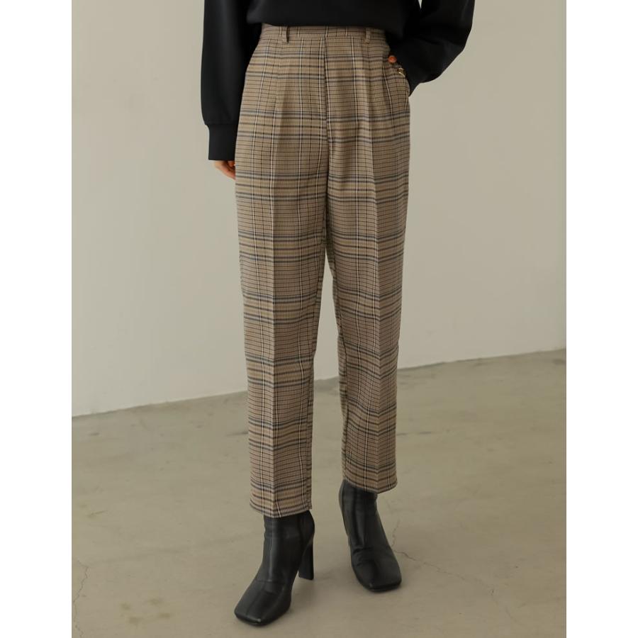 Re:EDIT（リエディ） チェック柄パンツ レディース テーパードパンツ