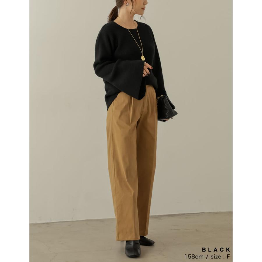 トップス レディース アルパカタッチ ニット トップス セーター リブニット 秋冬 売れてる 人気 あったか マストアイテム 定番 | Re:EDIT | 18