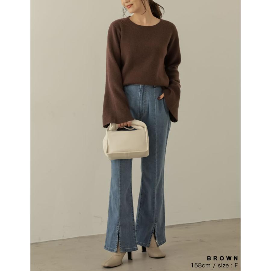 トップス レディース アルパカタッチ ニット トップス セーター リブニット 秋冬 売れてる 人気 あったか マストアイテム 定番 | Re:EDIT | 23