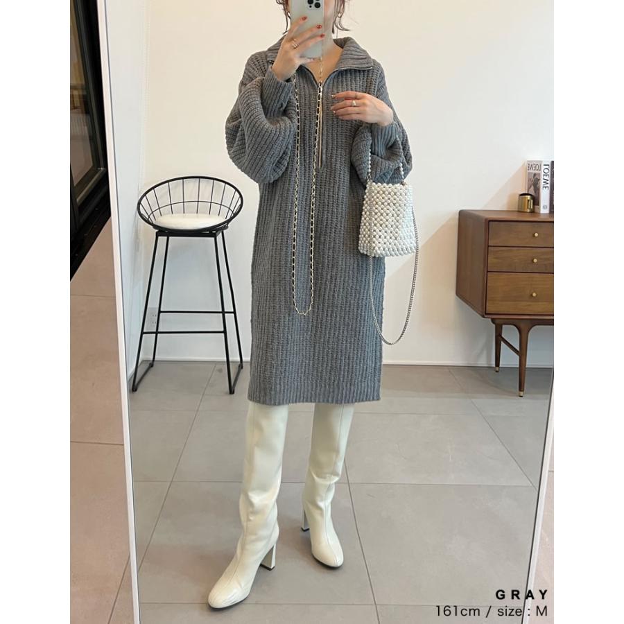 ワンピース ニットトップス レディース ニットニットチュニック トップス チュニック 低身長向け サステナブル 秋冬 | Re:EDIT | 17