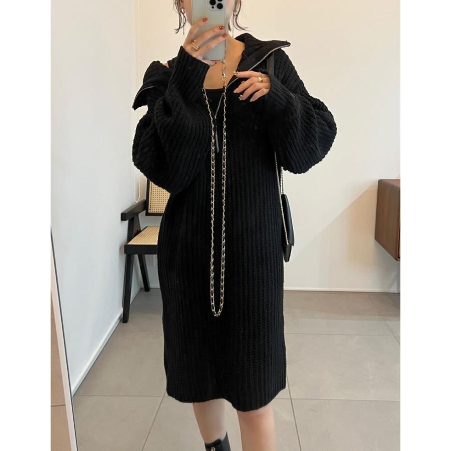 ワンピース ニットトップス レディース ニットニットチュニック トップス チュニック 低身長向け サステナブル 秋冬 | Re:EDIT | 06