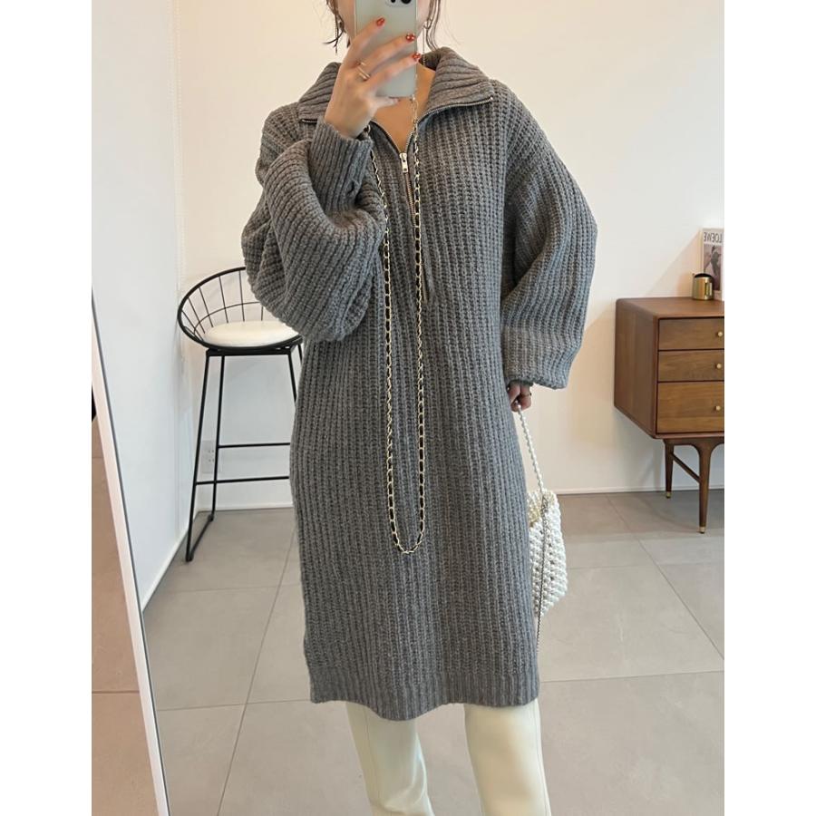 ワンピース ニットトップス レディース ニットニットチュニック トップス チュニック 低身長向け サステナブル 秋冬 | Re:EDIT | 08