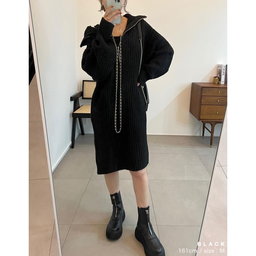 ワンピース ニットトップス レディース ニットニットチュニック トップス チュニック 低身長向け サステナブル 秋冬 | Re:EDIT | 11