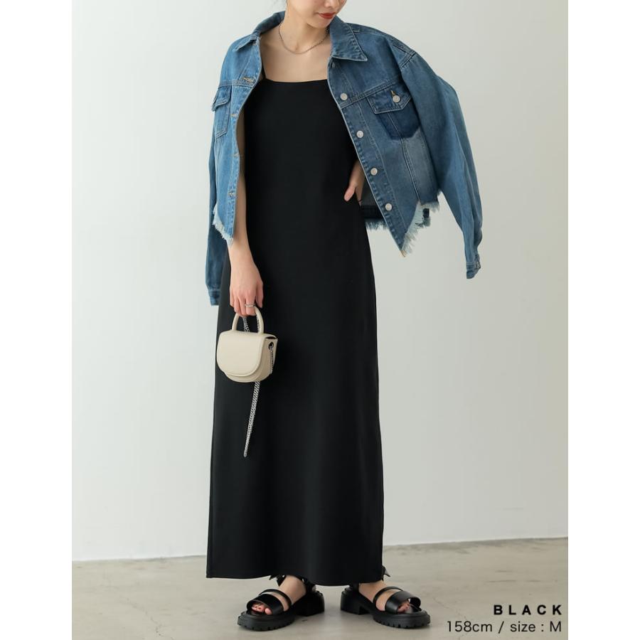 ワンピース レディース キャミカップ付き ダブルストラップ 低身長 2025春夏 返品交換不可 | Re:EDIT | 15