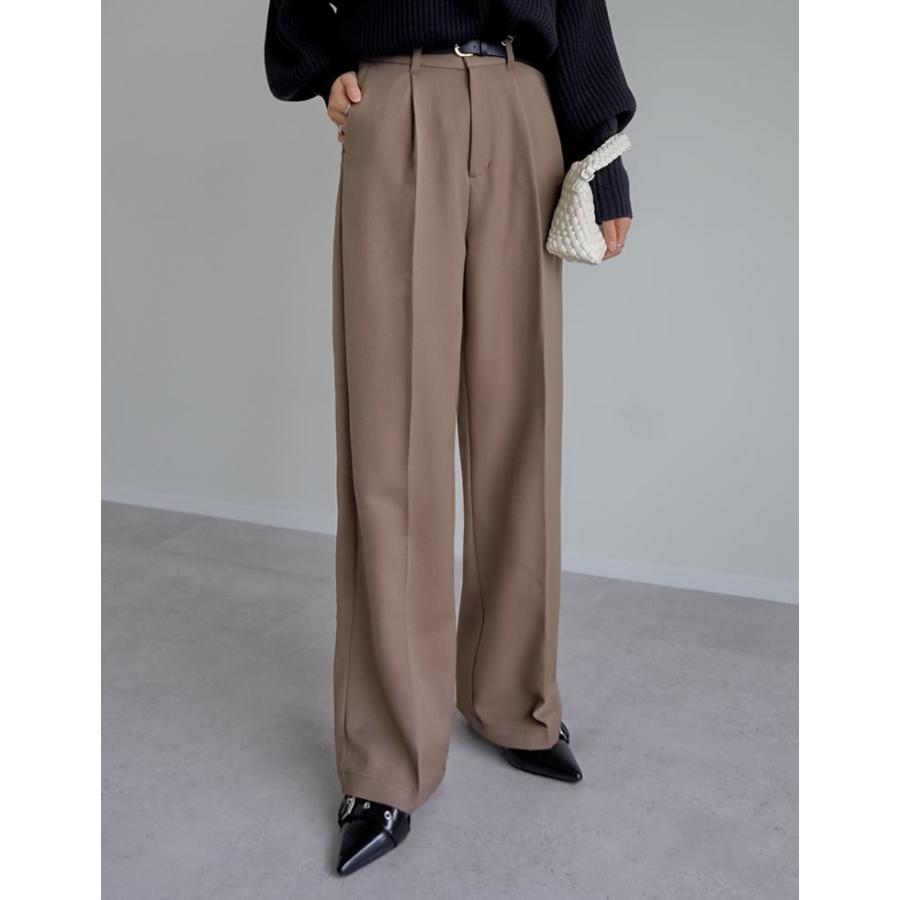 パンツ スラックス ワイドパンツ レディース 低身長 高身長 9サイズ 7色 センタープレス タックパンツ カラーパンツ 2025秋冬[mb] | Re:EDIT | 16