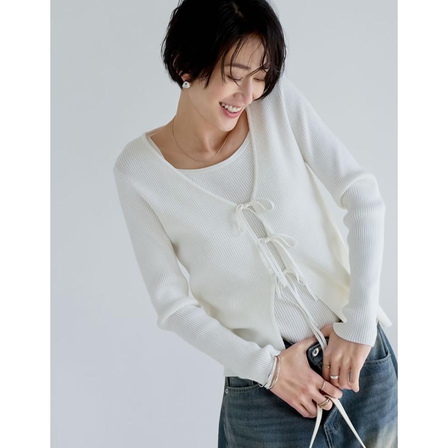 バーバリーブルーレーベル アンサンブル ニットカーディガン チューブトップ 白色 Re:EDIT（リエディ） キャミソール レディース アンサンブル ニット