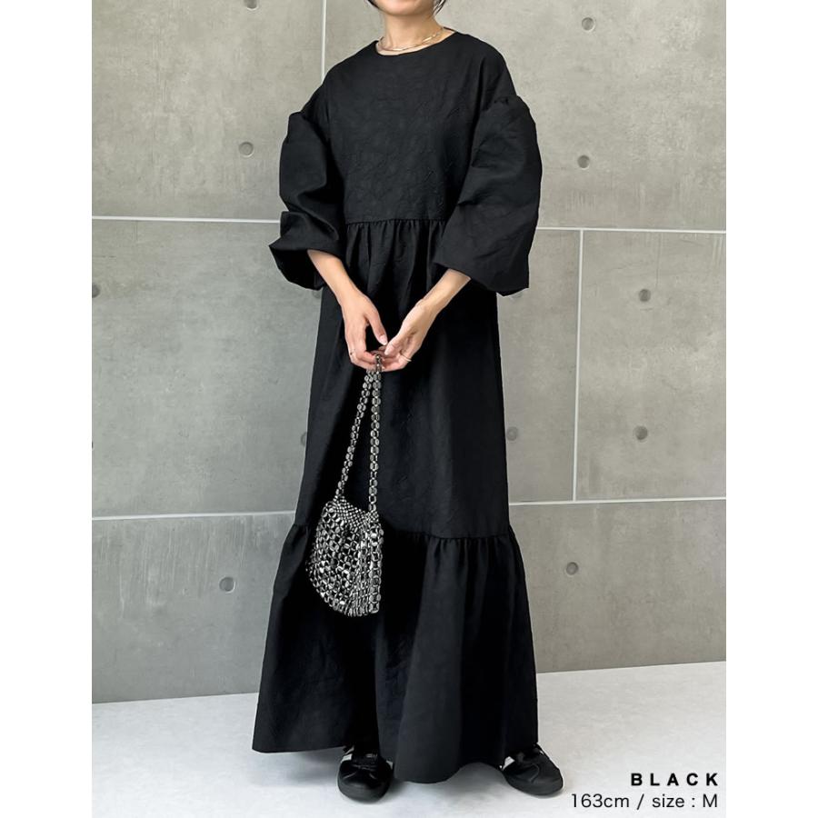 新品✨オクスン oksoon ロングティアードドレス ワンピース マキシ丈 黒 black maxi dress | ok.soon