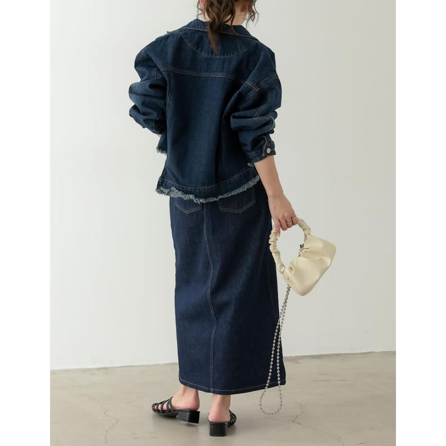 スカート レディース デニムスカート デニム ジーンズ ロングスカート マキシスカート マキシ丈 ロング丈 低身長向け 2023春夏 | Re:EDIT | 17