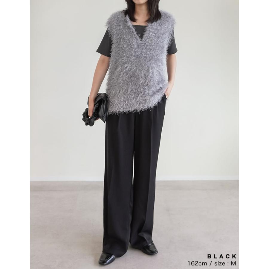 ワイドパンツ レディース パンツ 低身長 高身長 XL スラックス ベルトループ ウエストバックゴム ポケットあり 春夏[mb] | Re:EDIT | 22