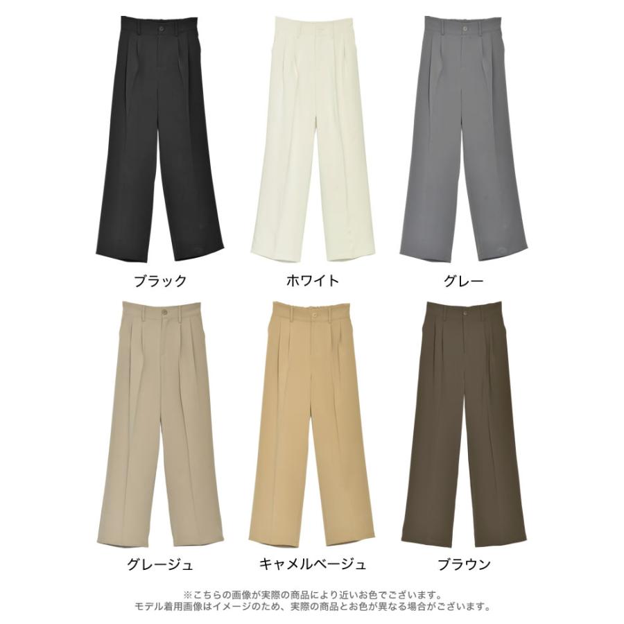 ワイドパンツ レディース パンツ 低身長 高身長 XL スラックス ベルトループ ウエストバックゴム ポケットあり 春夏[mb] | Re:EDIT | 23